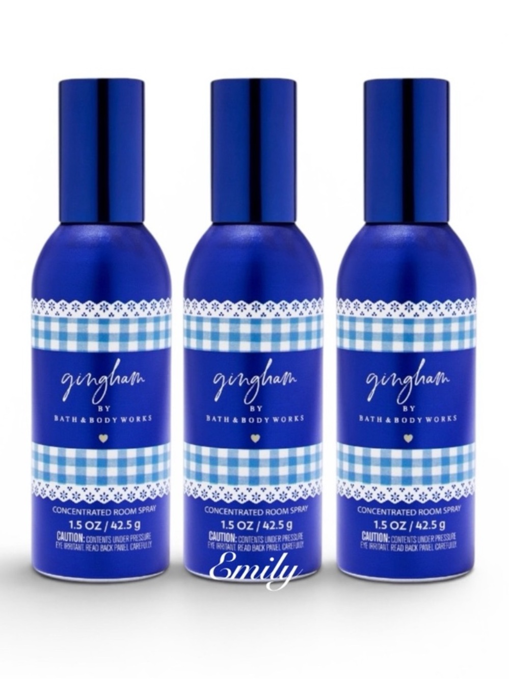 3X Bath & Body Works GINGHAM Concentrated Room Sprays